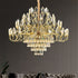 BAMDECOR C3347 Modern Luxury Crystal-leaf Chandelier LED Fashion Creativity Pendant Ceiling Lights(80cm-Gold)