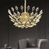 BAMDECOR C3348 Modern Luxury Crystal-leaf Chandelier LED Fashion Creativity Pendant Ceiling Lights(60cm-Gold)