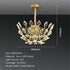 BAMDECOR C3348 Modern Luxury Crystal-leaf Chandelier LED Fashion Creativity Pendant Ceiling Lights(60cm-Gold)