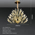 BAMDECOR C3349/1 Modern Luxury Crystal-leaf Chandelier LED Fashion Creativity Pendant Ceiling Lights(60cm-Gold)