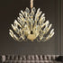 BAMDECOR C3349/1 Modern Luxury Crystal-leaf Chandelier LED Fashion Creativity Pendant Ceiling Lights(80cm-Gold)