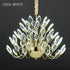 BAMDECOR C3349/1 Modern Luxury Crystal-leaf Chandelier LED Fashion Creativity Pendant Ceiling Lights(80cm-Gold)