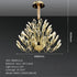 BAMDECOR C3349/1 Modern Luxury Crystal-leaf Chandelier LED Fashion Creativity Pendant Ceiling Lights(80cm-Gold)