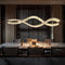 1.2m C3601W Wave Crystal Pendant Chandelier Decorative Lighting Lampshade (Brass Gold)