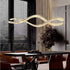 1.2m C3601W Wave Crystal Pendant Chandelier Decorative Lighting Lampshade (Brass Gold)