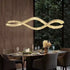 1.2m C3601W Wave Crystal Pendant Chandelier Decorative Lighting Lampshade (Brass Gold)