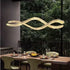 1.2m C3601W Wave Crystal Pendant Chandelier Decorative Lighting Lampshade (Brass Gold)