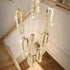 C3605 15H Modern Oval Ring LED Chandeliers Decor Hanging Lamp Crystal Lustre (Gold)