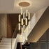 C3605 15H Modern Oval Ring LED Chandeliers Decor Hanging Lamp Crystal Lustre (Gold)