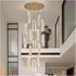 C3605 15H Modern Oval Ring LED Chandeliers Decor Hanging Lamp Crystal Lustre (Gold)