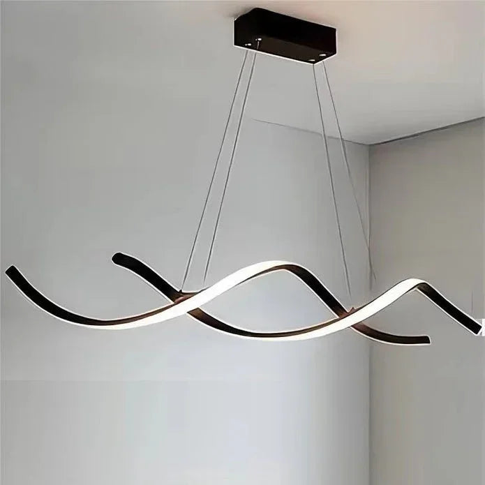BAMDECOR A24122 Modern Minimalist Black Pendant Light Adjustable LED Chandelier for Dining Room and Bar