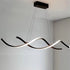 BAMDECOR A24122 Modern Minimalist Black Pendant Light Adjustable LED Chandelier for Dining Room and Bar