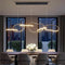 BAMDECOR A24126 Nordic Minimalist LED Pendant Light Adjustable Modern Ring Chandelier for Dining Room and Bar (Black) 1.2 Meters