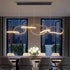 BAMDECOR A24126 Nordic Minimalist LED Pendant Light Adjustable Modern Ring Chandelier for Dining Room and Bar (Black) 1.2 Meters