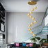 LT02 12 Hanging Crystal Cube Chandelier LED Chandelier for Dining Room, Luxury Dimmable Enterway Led Pendant Lights Fixture (Gold)