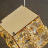 LT02 12 Hanging Crystal Cube Chandelier LED Chandelier for Dining Room, Luxury Dimmable Enterway Led Pendant Lights Fixture (Gold)