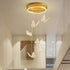 BAMDECOR LT05 6 Nordic Butterfly Luxury Chandeliers Pendant Lights for Villa Stair Home Decoration Modern Style Exquisite Chandelier (Gold)