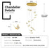 BAMDECOR LT05 13 Nordic Butterfly Luxury Chandeliers Pendant Lights for Villa Stair Home Decoration Modern Style Exquisite Chandelier (Gold)