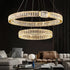 BAMDECOR C3319 Modern Crystal Chandeliers Lighting Fixtures Contemporary Round Chandelier Lighting Fixtures Crystal Pendant Ceiling Lights(Gold-80+60cm)