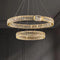 Modern Crystal Ring Chandelier LED Pendant Light Gold 80+60cm Smart Dimmable