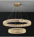 BAMDECOR C3319 Modern Crystal Chandeliers Lighting Fixtures Contemporary Round Chandelier Lighting Fixtures Crystal Pendant Ceiling Lights(Gold-80+60cm)