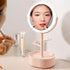 Ecoco Smart LED Light Cosmetic Makeup Mirror USB Touch Screen Home Desk Vanity 360° Pink
