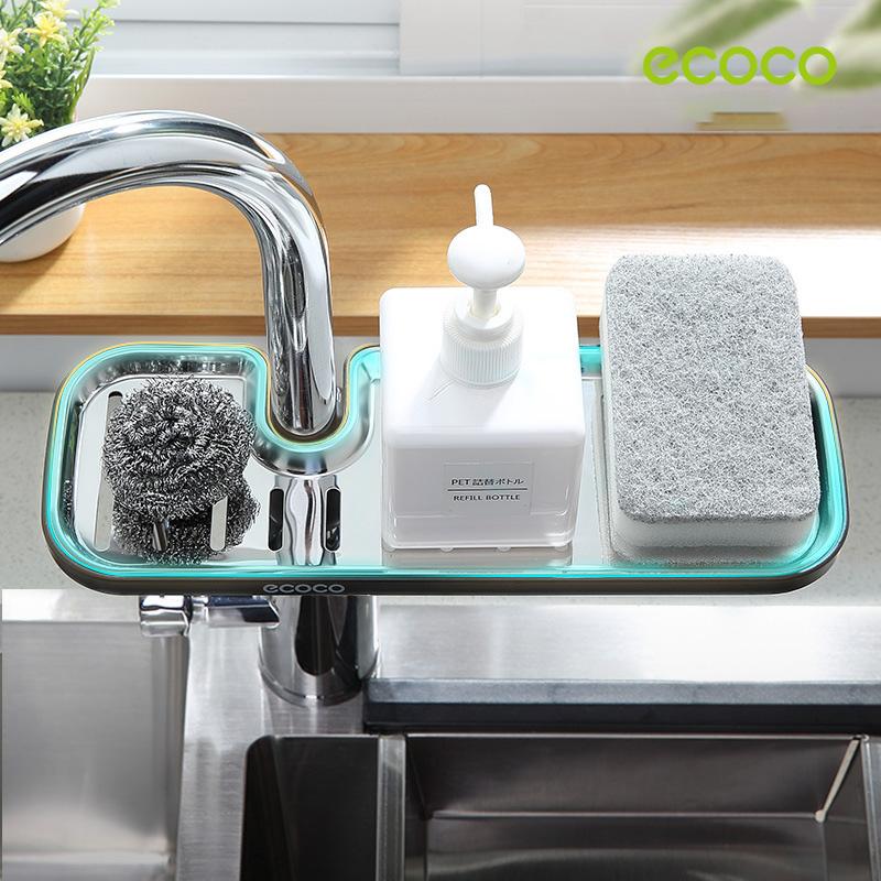 Kitchen Drain Holder Sponge Sink Storage Rack Basket Organizer Shelf Bathroom