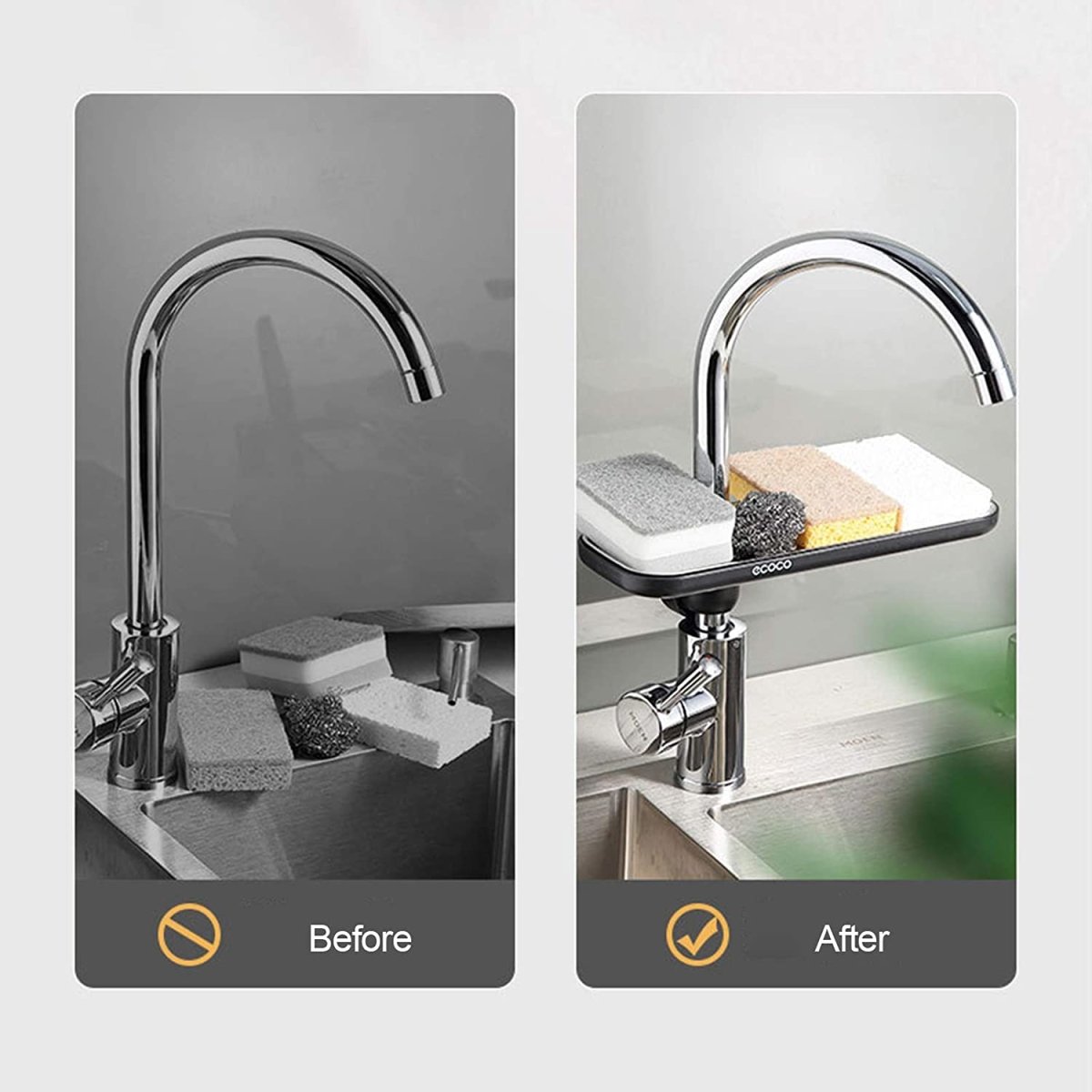 Kitchen Drain Holder Sponge Sink Storage Rack Basket Organizer Shelf Bathroom