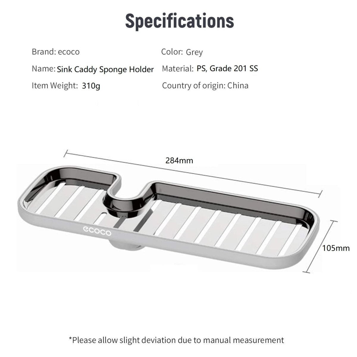 Kitchen Drain Holder Sponge Sink Storage Rack Basket Organizer Shelf Bathroom