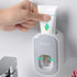 Ecoco Wall mount auto ands Free Toothpaste Dispenser Automatic Toothpaste Squeezer Bathroom Toothpaste Holder Grey