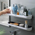 Bathroom Shelves Organizer Wall Mount Home Towel shelf Shampoo Rack With Towel Bar Storage Rack Bathroom Accessories Black