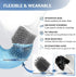 Silicone Water Drop Toilet Brush Holder Set Wall-Mounted Cleaning Brush Tool Grey