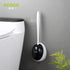 Silicone Water Drop Toilet Brush Holder Set Wall-Mounted Cleaning Brush Tool Grey