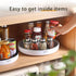 Ecoco Kitchen Rotating Spice Condiment Storage Rack Bathroom Swivel Tray Organizer Grey