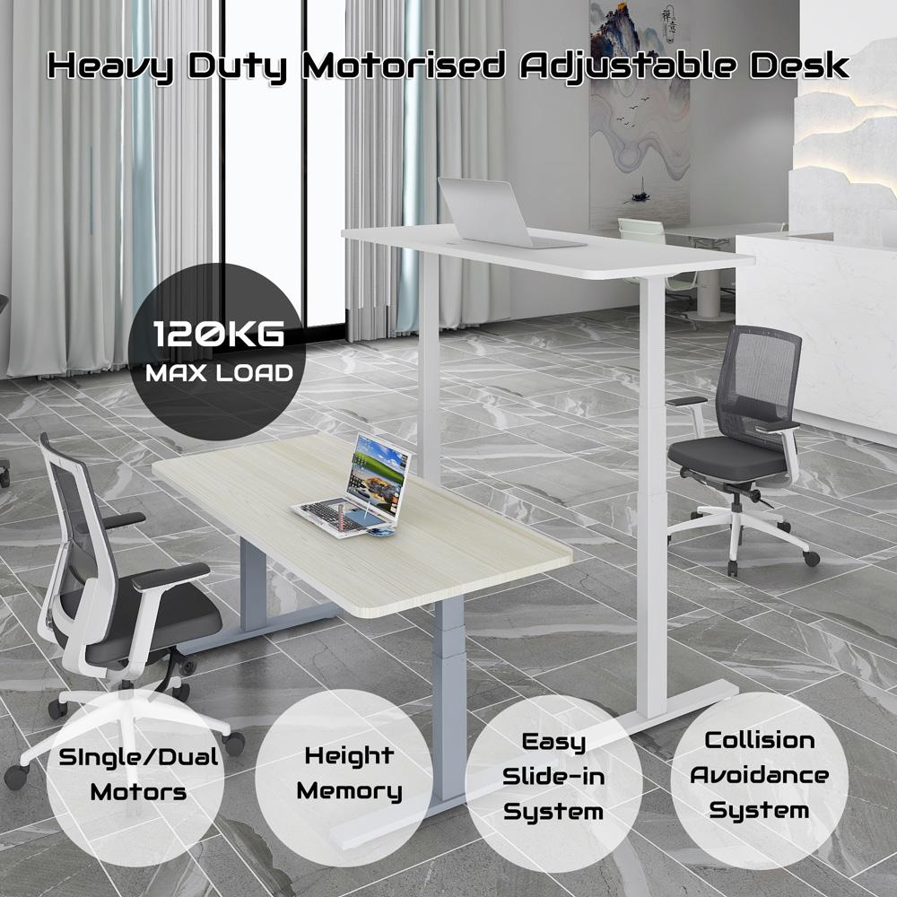 Standing Desk Height Adjustable Sit Stand Motorised Single Motor Frame Only Grey