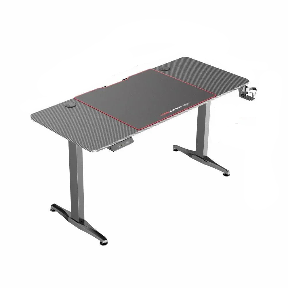 Electric Standing Desk 140cm Height Adjustable Gaming Office Desk Black