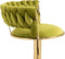 2x Height Adjustable Swivel Bar Stool Velvet Golden Base Barstools Chairs Padded Seat Olive Green