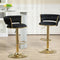 Set of 2 Ivory Velvet Bar Stools Swivel Kitchen Counter Chairs Gold Base