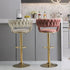 SERENITà Ivory Velvet Seat Kitchen Breakfast Bar Stools Counter Height Barstools with Back Cushioned Chairs for Home Bar x2