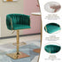 Modern Velvet Breakfast Bar Stools Swivel Barstools Adjustable Counter Stools with Backrest Set of 2 Emarald Green