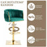 Modern Velvet Breakfast Bar Stools Swivel Barstools Adjustable Counter Stools with Backrest Set of 2 Emarald Green