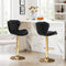SERENITà Swivel Bar Stools Set of 2 Counter Height Barstools with Back Velvet Upholstered Adjustable Stool Chair Mid Century Modern Bar Stool for Kitchen Island (Black)