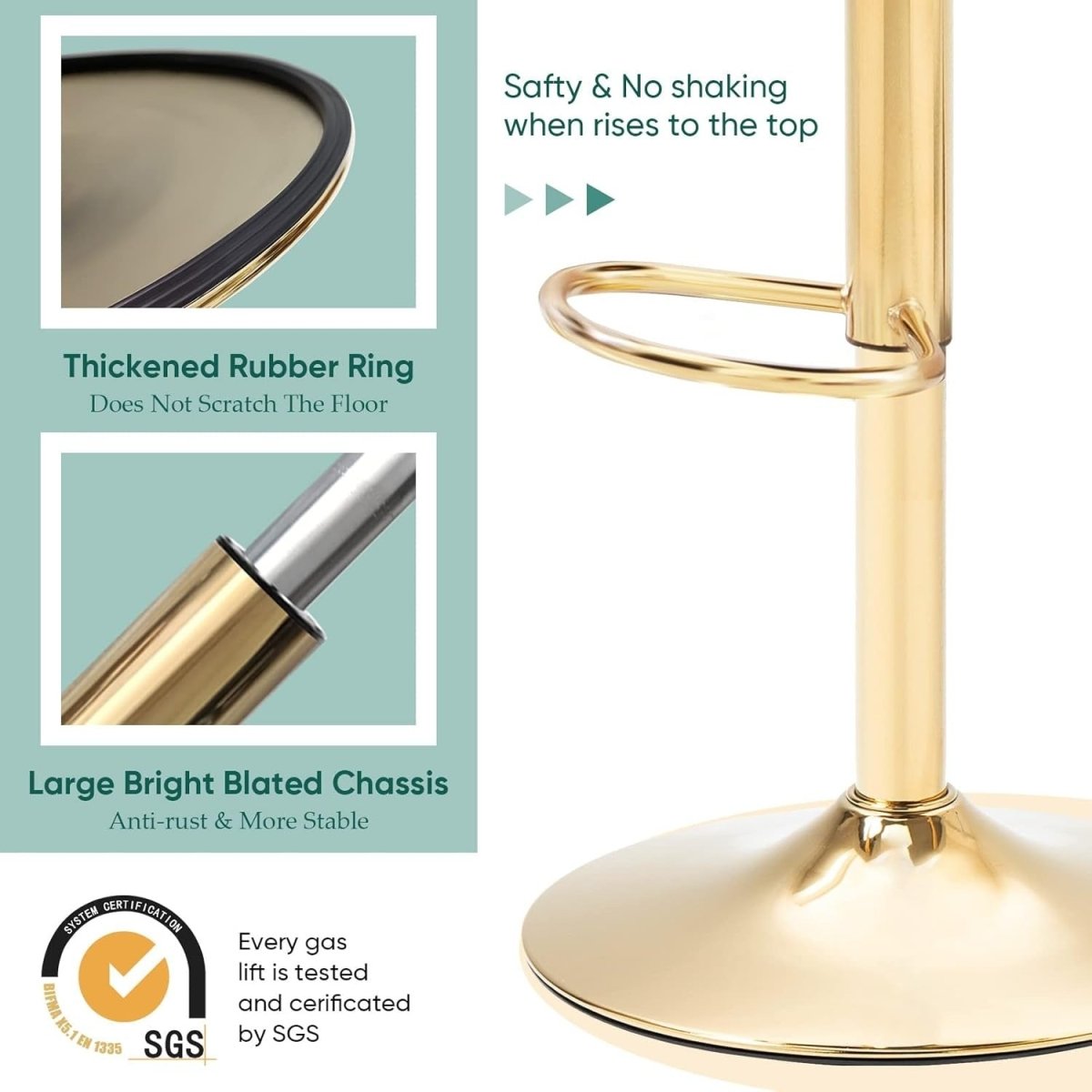 Swivel Bar Stools Set of 2 Counter Height Barstools with Back Velvet Upholstered Adjustable Stool Chair Min Century Modern Bar Stool for Kitchen Island (Emerald Green)