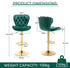 Swivel Bar Stools Set of 2 Counter Height Barstools with Back Velvet Upholstered Adjustable Stool Chair Min Century Modern Bar Stool for Kitchen Island (Emerald Green)