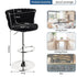 SERENITà Modern Silver Swivel Upholstered Velvet Adjustable Height Counter Stool with Metal Frame Black (Set of 2)
