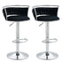 SERENITà Silver Swivel Upholstered Velvet Adjustable Height Counter Stool with Metal Frame Black (Set of 2)