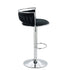 SERENITà Silver Swivel Upholstered Velvet Adjustable Height Counter Stool with Metal Frame Black (Set of 2)