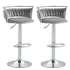 SERENITà Silver Swivel Upholstered Velvet Adjustable Height Counter Stool with Metal Frame Grey (Set of 2)