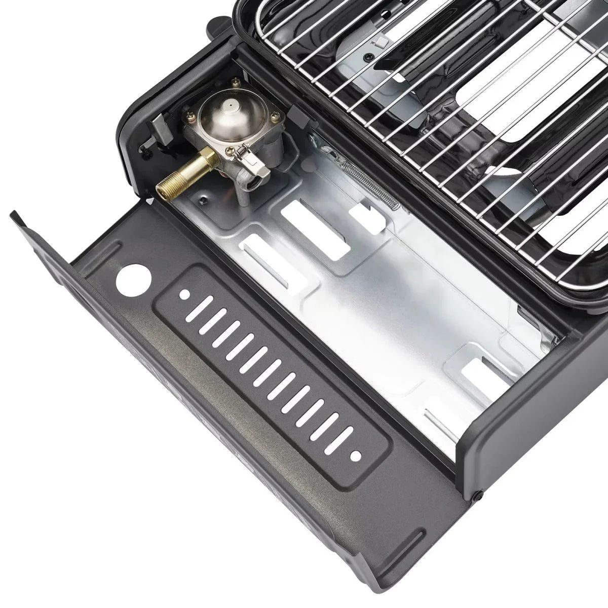 Portable Gas Stove Burner Butane BBQ Camping Gas Cooker With Non Stick Plate Black