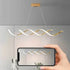 150cm Modern Minimalist Titanium Gold Pendant Light Adjustable LED Chandelier